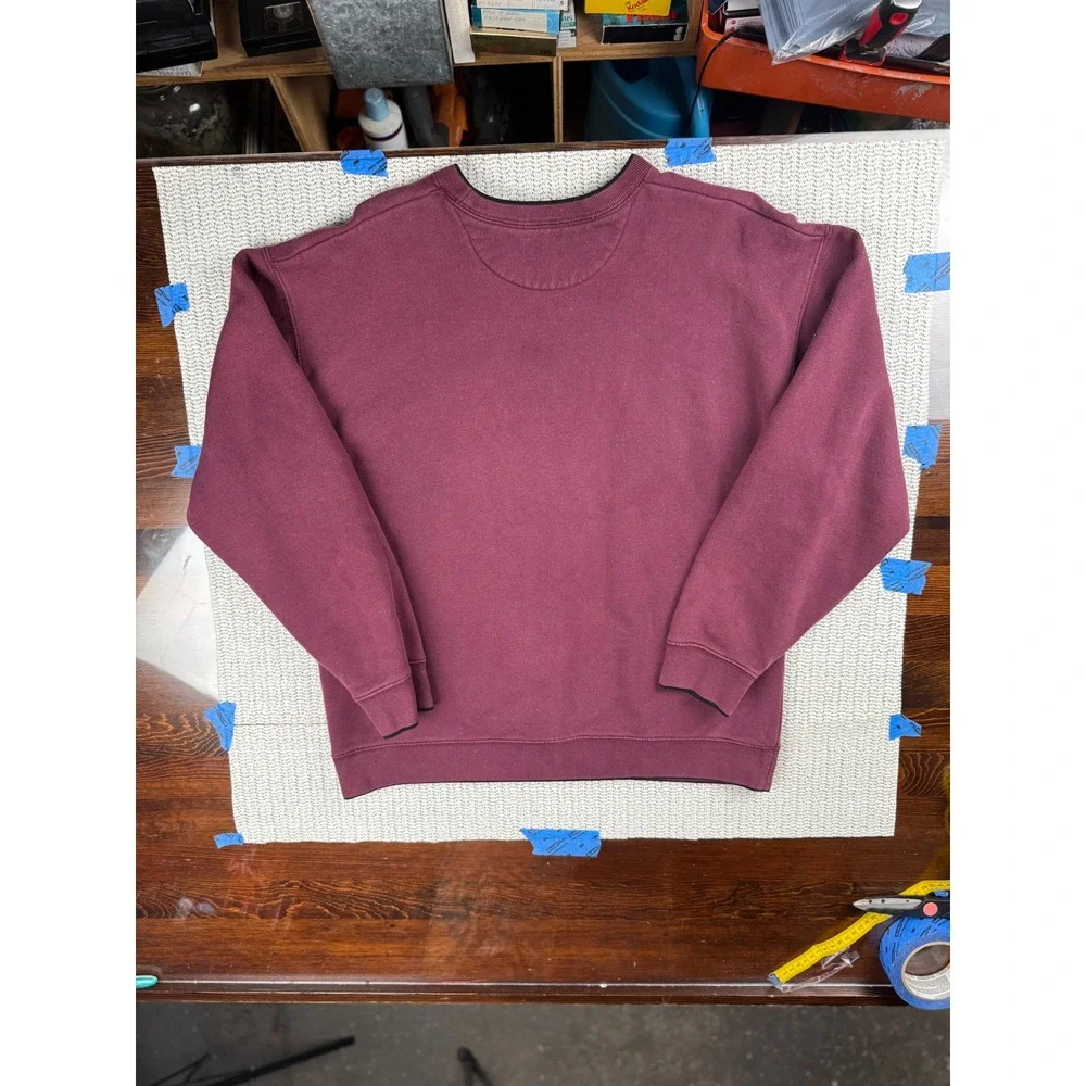 Vintage Roadhouse Moose Sweatshirt Burgundy Embroidered Outdoors Crewneck‎ L
